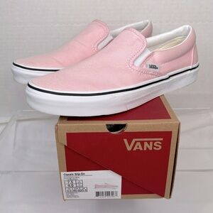 Vans Classic Slip-on Blushing/True White, Women’s 9, Men’s 7.5